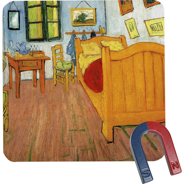 Custom The Bedroom in Arles (Van Gogh 1888) Square Fridge Magnet