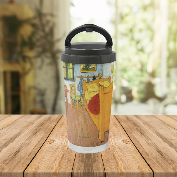 The Bedroom in Arles (Van Gogh 1888) Stainless Steel Travel Cup - Lifestyle