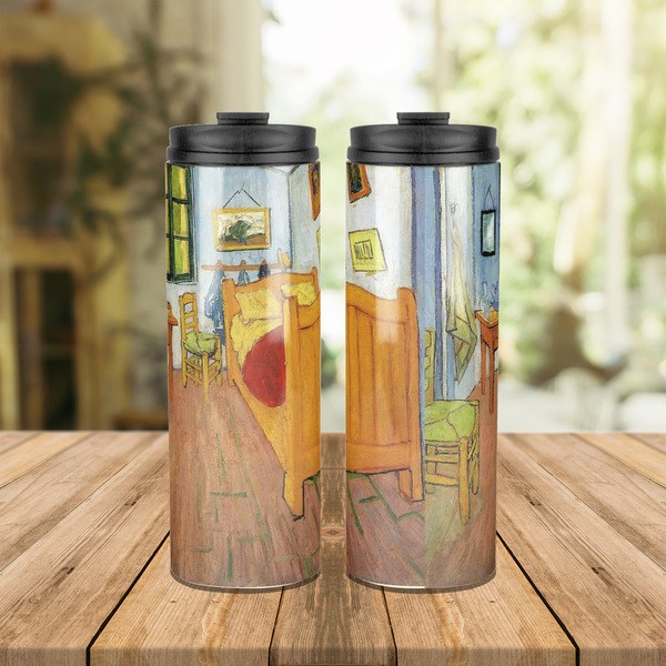 The Bedroom in Arles (Van Gogh 1888) Stainless Steel Tumbler - Lifestyle