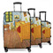 The Bedroom in Arles (Van Gogh 1888) 3 Piece Luggage Set - 20" Carry On, 24" Medium Checked, 28" Large Checked