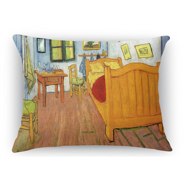 Custom The Bedroom in Arles (Van Gogh 1888) Rectangular Throw Pillow Case - 12"x18"