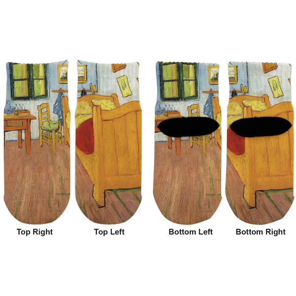 The Bedroom in Arles (Van Gogh 1888) Toddler Ankle Socks - Double Pair - Front and Back - Apvl