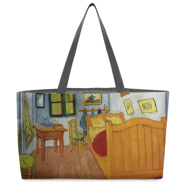 Custom The Bedroom in Arles (Van Gogh 1888) Beach Totes Bag - w/ Black Handles