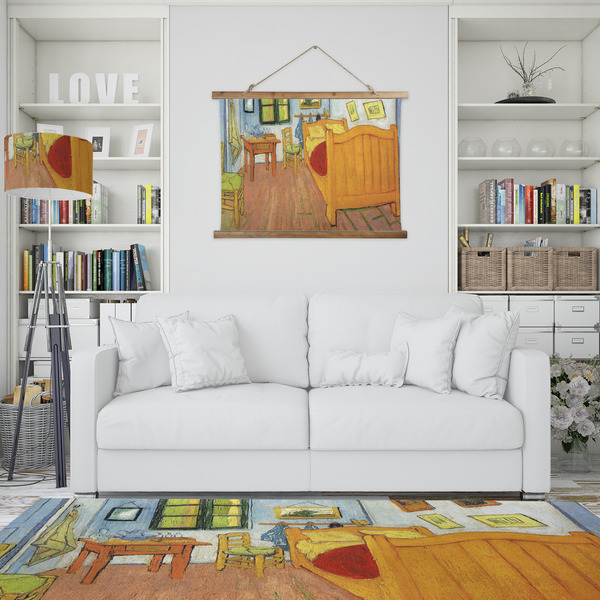 The Bedroom in Arles (Van Gogh 1888) Wall Hanging Tapestry - Landscape - In Context
