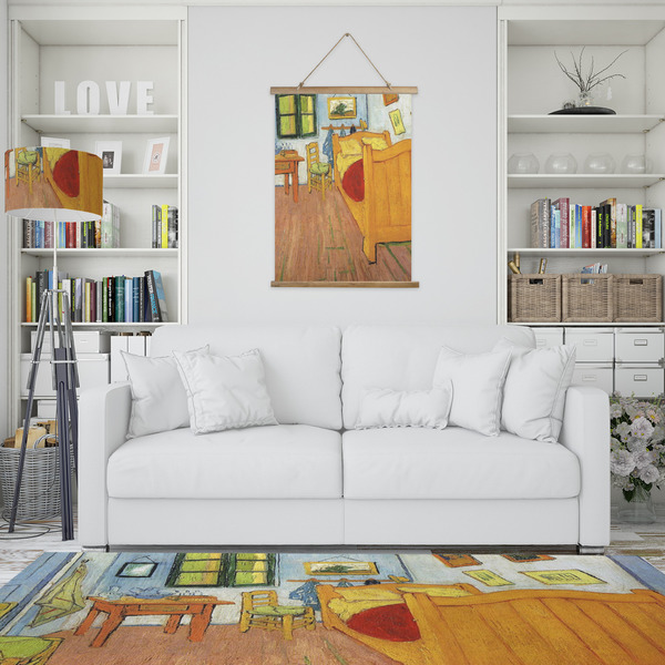 The Bedroom in Arles (Van Gogh 1888) Wall Hanging Tapestry - Portrait - In Context