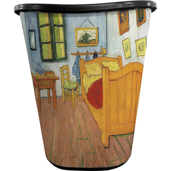 The Bedroom in Arles (Van Gogh 1888) Waste Basket - Black - Front