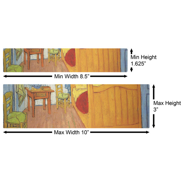 The Bedroom in Arles (Van Gogh 1888) Water Bottle Labels w/ Dimensions