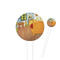 The Bedroom in Arles (Van Gogh 1888) 4" Round Plastic Food Picks - White - Single Sided