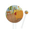 The Bedroom in Arles (Van Gogh 1888) 5.5" Round Plastic Stir Sticks - White - Single Sided