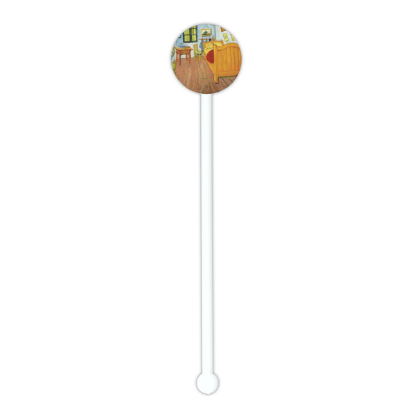 The Bedroom in Arles (Van Gogh 1888) White Plastic 5.5" Stir Stick - Round - Single Stick