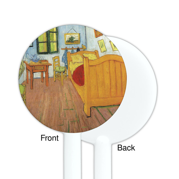 The Bedroom in Arles (Van Gogh 1888) White Plastic 5.5" Stir Stick - Single Sided - Round - Front & Back