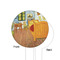 The Bedroom in Arles (Van Gogh 1888) White Plastic 6" Food Pick - Round - Single Sided - Front & Back