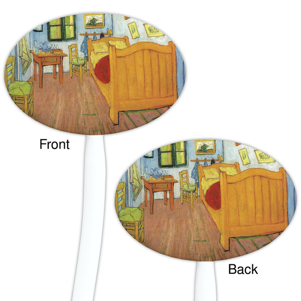 The Bedroom in Arles (Van Gogh 1888) White Plastic 7" Stir Stick - Double Sided - Oval - Front & Back