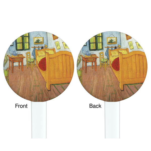The Bedroom in Arles (Van Gogh 1888) White Plastic 7" Stir Stick - Double Sided - Round - Front & Back