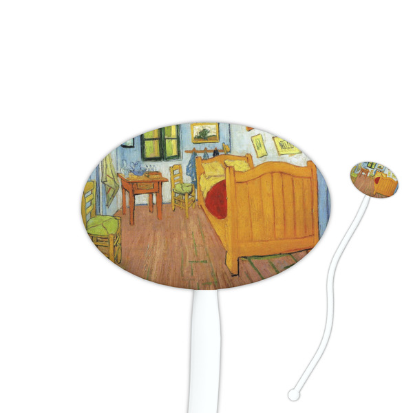 Custom The Bedroom in Arles (Van Gogh 1888) 7" Oval Plastic Stir Sticks - White - Double Sided