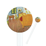 The Bedroom in Arles (Van Gogh 1888) 7" Round Plastic Stir Sticks - White - Double Sided