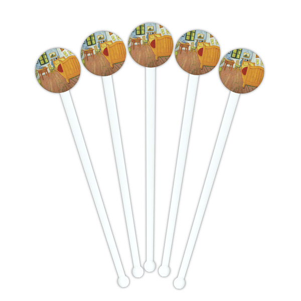 The Bedroom in Arles (Van Gogh 1888) White Plastic 7" Stir Stick - Round - Fan View