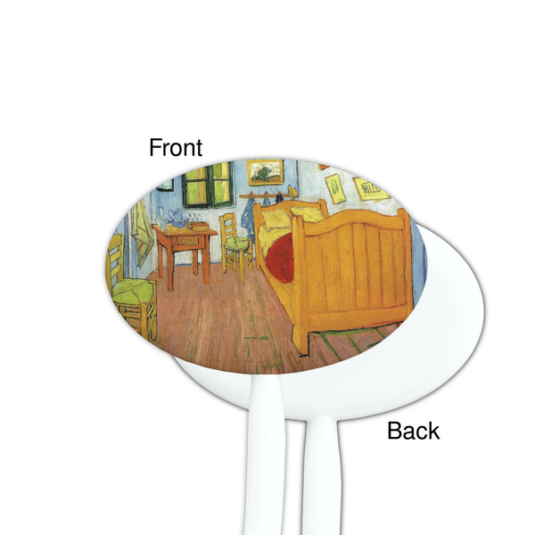 The Bedroom in Arles (Van Gogh 1888) White Plastic 7" Stir Stick - Single Sided - Oval - Front & Back