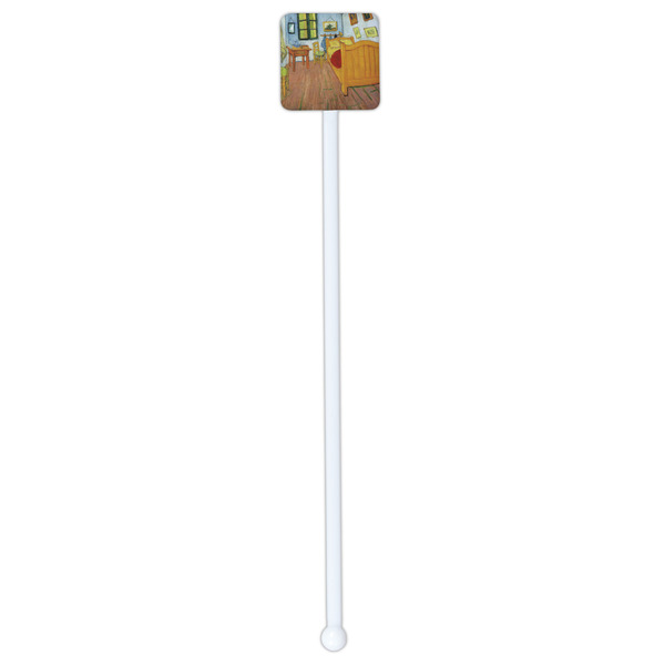 The Bedroom in Arles (Van Gogh 1888) White Plastic Stir Stick - Square - Single Stick