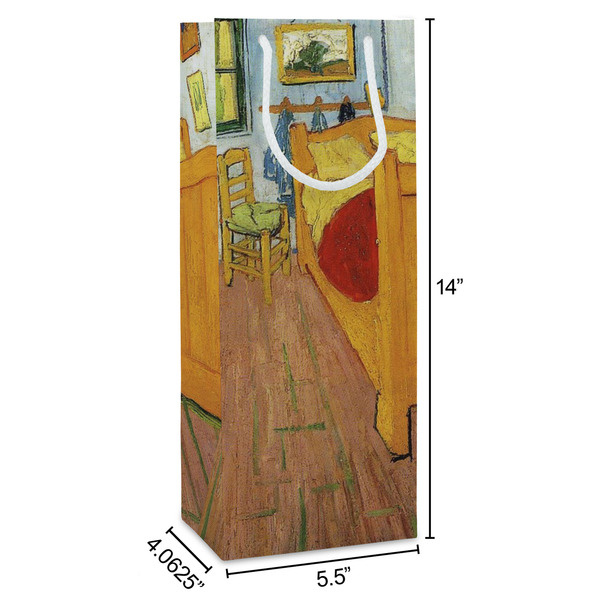 The Bedroom in Arles (Van Gogh 1888) Wine Gift Bag - Dimensions