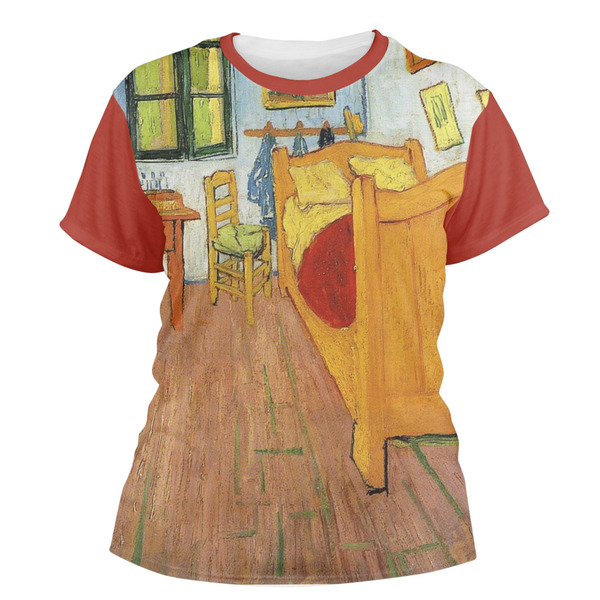 Custom The Bedroom in Arles (Van Gogh 1888) Women's Crew T-Shirt - Small