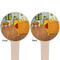 The Bedroom in Arles (Van Gogh 1888) Wooden 4" Food Pick - Round - Double Sided - Front & Back