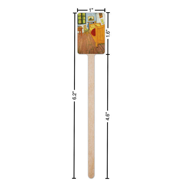 The Bedroom in Arles (Van Gogh 1888) Wooden 6.25" Stir Stick - Rectangular - Dimensions