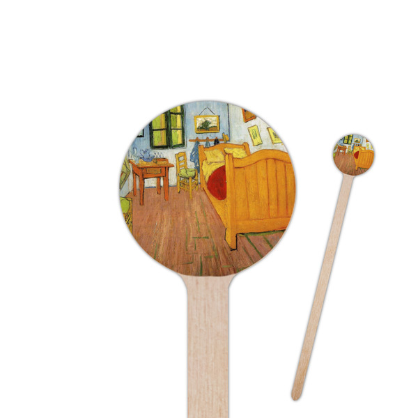 Custom The Bedroom in Arles (Van Gogh 1888) 6" Round Wooden Stir Sticks - Single Sided