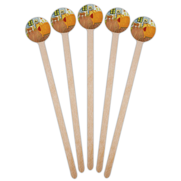 The Bedroom in Arles (Van Gogh 1888) Wooden 7.5" Stir Stick - Round - Fan View