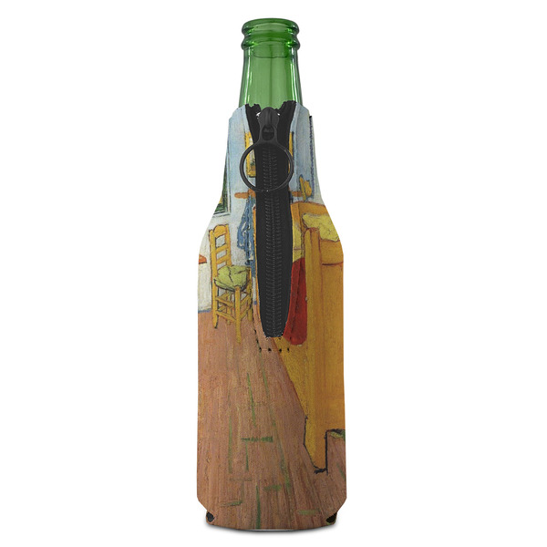 The Bedroom in Arles (Van Gogh 1888) Zipper Bottle Cooler - BACK (bottle)