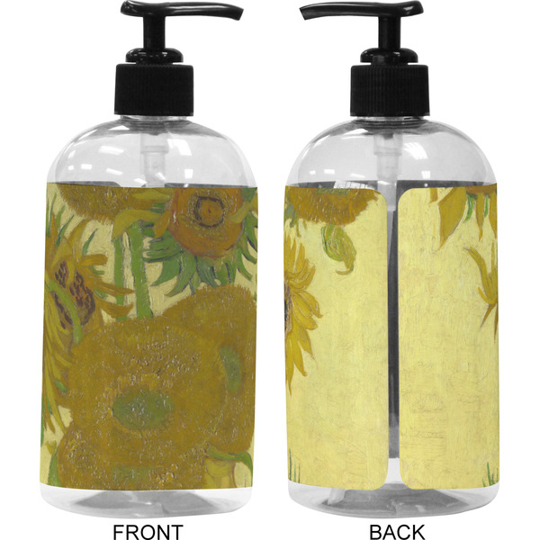 Sunflowers (Van Gogh 1888) 16 oz Plastic Liquid Dispenser (Approval) - Black