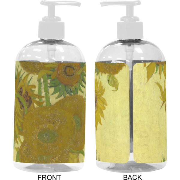 Sunflowers (Van Gogh 1888) 16 oz Plastic Liquid Dispenser - Approval - White