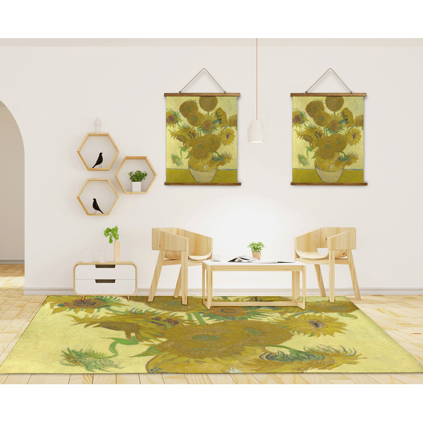 Sunflowers (Van Gogh 1888) 8'x10' Indoor Area Rugs - IN CONTEXT