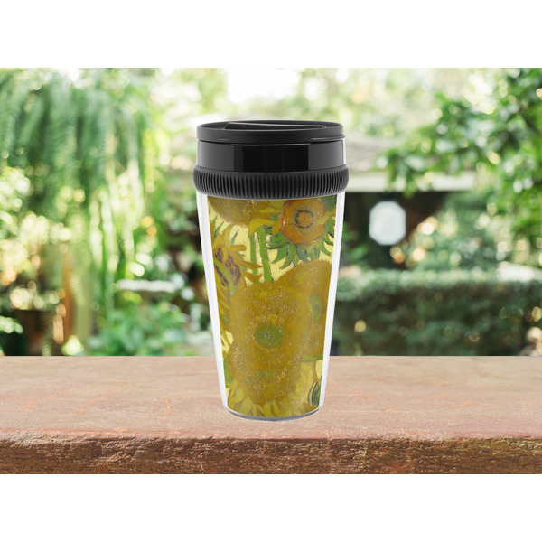 Sunflowers (Van Gogh 1888) Acrylic Travel Mug - Without Handle - Lifestyle
