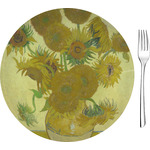 Sunflowers (Van Gogh 1888) 8" Glass Appetizer / Dessert Plates - Single or Set