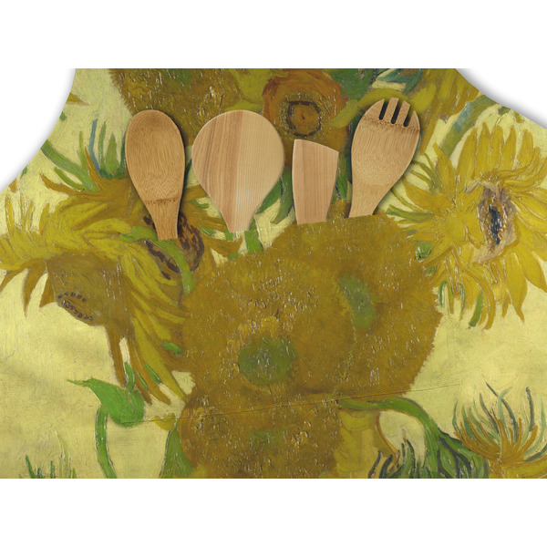 Sunflowers (Van Gogh 1888) Apron - Pocket Detail with Props