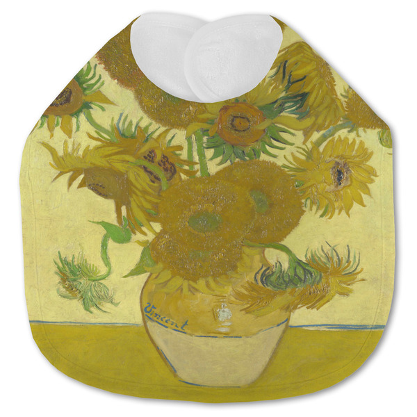 Custom Sunflowers (Van Gogh 1888) Jersey Knit Baby Bib