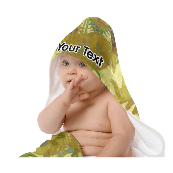 Sunflowers (Van Gogh 1888) Baby Hooded Towel on Child