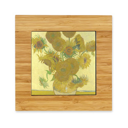 Sunflowers (Van Gogh 1888) Bamboo Trivet with Ceramic Tile Insert