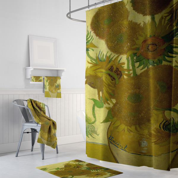 Sunflowers (Van Gogh 1888) Bath Towel Sets - 3-Piece - In Context
