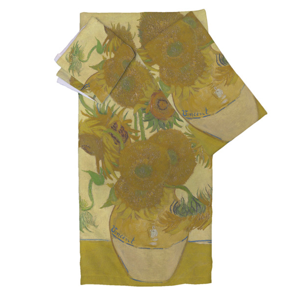Custom Sunflowers (Van Gogh 1888) Bath Towel Set - 3 Pcs