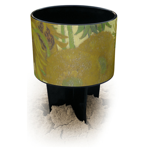 Custom Sunflowers (Van Gogh 1888) Black Beach Spiker Drink Holder