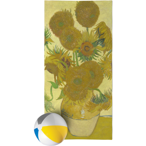 Custom Sunflowers (Van Gogh 1888) Beach Towel