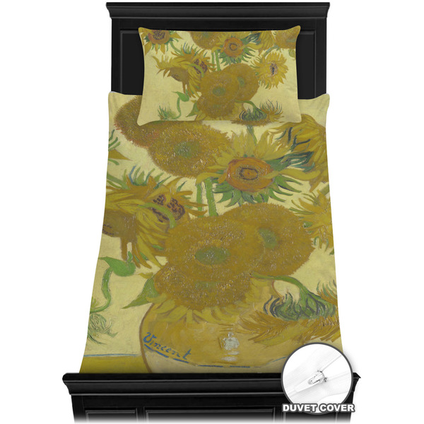 Sunflowers (Van Gogh 1888) Bedding Set - Twin XL - Duvet - On Bed