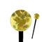 Sunflowers (Van Gogh 1888) 4" Round Plastic Food Picks - Black - Single Sided