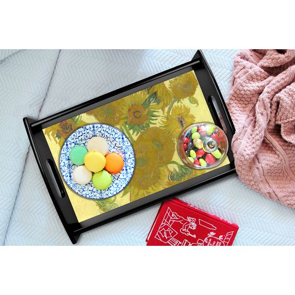 Sunflowers (Van Gogh 1888) Black Tray - Lifestyle (UPDATED)