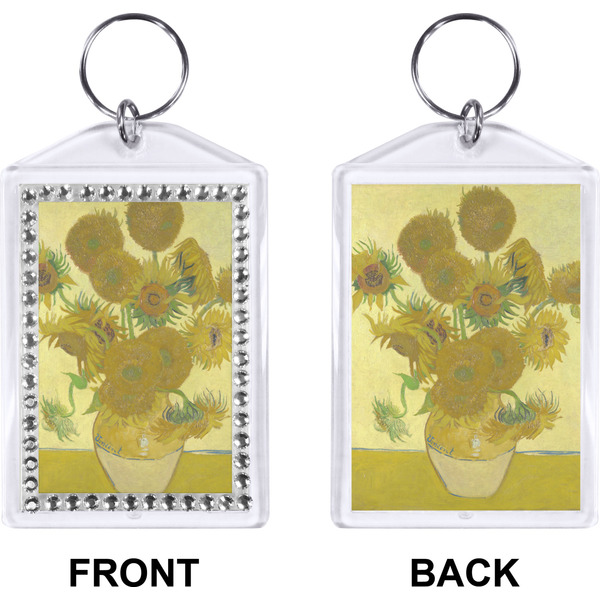 Sunflowers (Van Gogh 1888) Bling Keychain (Front + Back)