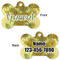 Sunflowers (Van Gogh 1888) Bone Shaped Dog ID Tag - Small - Front & Back View