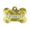 Sunflowers (Van Gogh 1888) Bone Shaped Dog ID Tag - Small - Front View