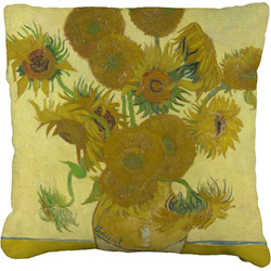 Sunflowers (Van Gogh 1888) Faux-Linen Throw Pillow 26"
